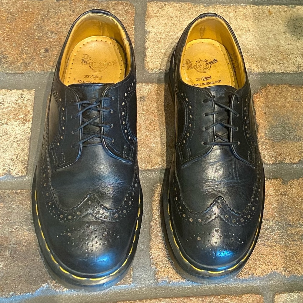 Dr. Martens Vintage Black Leather Brogue Oxford Lace Ups 🏴󠁧󠁢󠁥󠁮󠁧󠁿